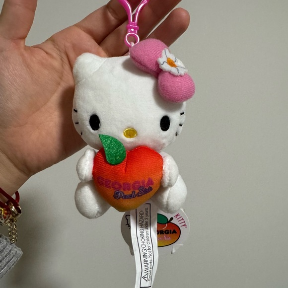 Sanrio Accessories - ❌SOLD❌NWT Hello Kitty Georgia Peach Plush Keychain